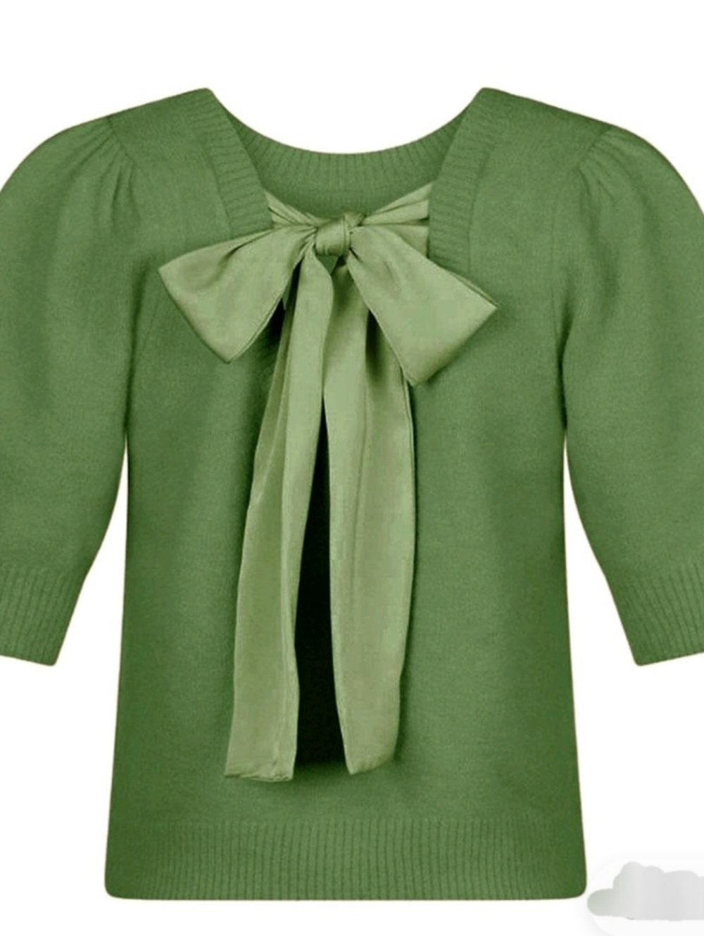 BOW BACK SHORT SLEEVE KNIT TOP (NWT)